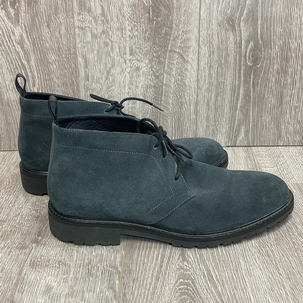 Calvin Klein Ultan Suede Leather Lug Sole Chukka Boots  Gray 11